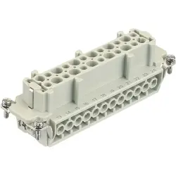 Socket contact insert, 24B, 24 pole, equipped, screw connection, with PE contact, 09330242701