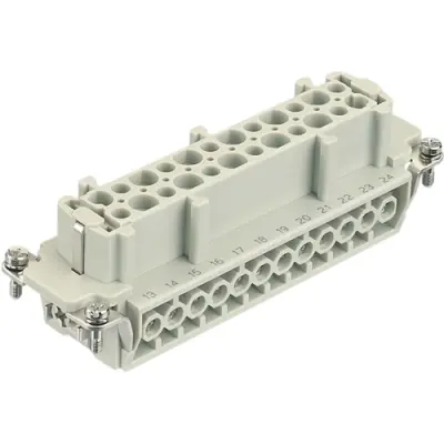 Socket contact insert, 24B, 24 pole, equipped, screw connection, with PE contact, 09330242701 - 1