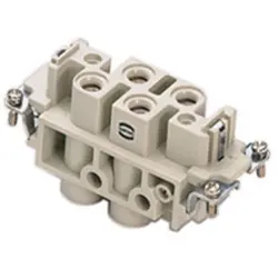 Socket contact insert, 16B, 4 pole, equipped, screw connection, with PE contact, 09380062711