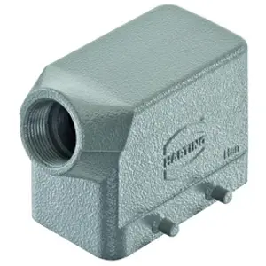 Grommet housing, size 10B, die-cast aluminum, PG16, angled, cross bow locking, IP65/IP66/IP67, 09300101521 - 1