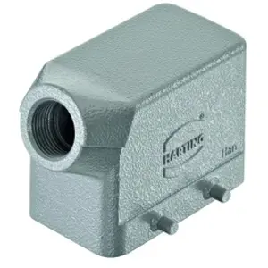 Grommet housing, size 10B, die-cast aluminum, M25, angled, cross bow locking, IP65/IP66/IP67, 19300101521 - 1