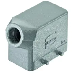Grommet housing, size 10B, die-cast aluminum, M25, angled, cross bow locking, IP65/IP66/IP67, 19300101521