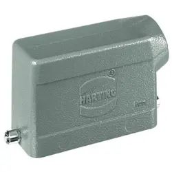 Grommet housing, size 10B, die-cast aluminum, PG16, angled, longitudinal bow locking, IP65/IP66/IP67, 09300101541