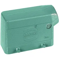 Grommet housing, size 16B, die-cast aluminum, M25, angled, cross bow locking, IP65/IP66/IP67, 19300161521