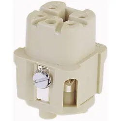 Socket contact insert, 3A, 4 pole, equipped, screw connection, with PE contact, 09200042711