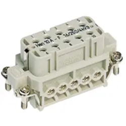 Socket contact insert, 10A, 10 pole, equipped, screw connection, with PE contact, 09200102812