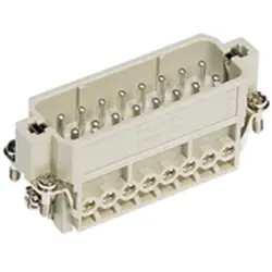 Pin contact insert, 16A, 16 pole, equipped, screw connection, with PE contact, 09200162612