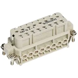 Socket contact insert, 16A, 16 pole, equipped, screw connection, with PE contact, 09200162812