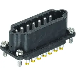 Pin contact insert, 10A, 14 pole, equipped, screw connection, 09700142614