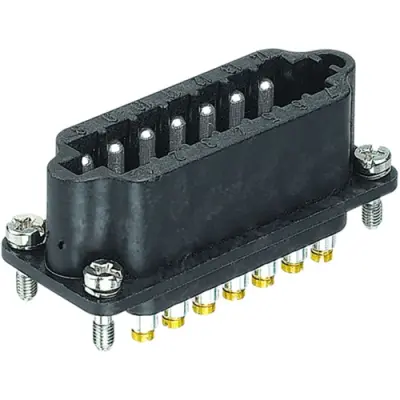 Pin contact insert, 10A, 14 pole, equipped, screw connection, 09700142614 - 1