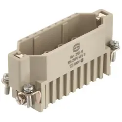 Pin contact insert, 16A, 25 pole, unequipped, crimp connection, with PE contact, 09210253001