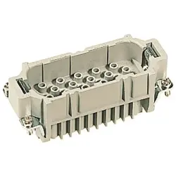Pin contact insert, 16B, 40 pole, unequipped, crimp connection, with PE contact, 09210403001