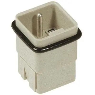 Pin contact insert, 3A, 5 pole, unequipped, crimp connection, with PE contact, 09120053001 - 1
