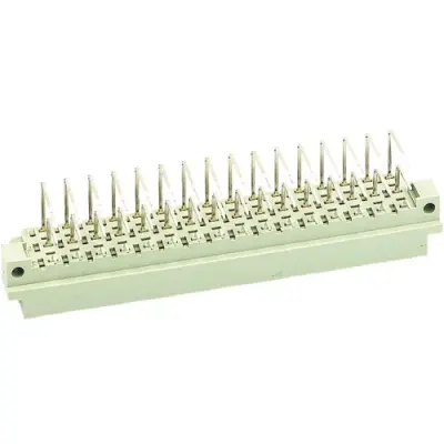 Male connector, type E, 48 pole, a-c-e, pitch 5.08 mm, solder pin, angled, gold-plated, 09051486921 - 1