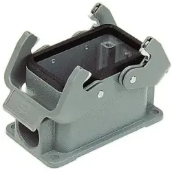 Surface mount housing, size 10B, die-cast aluminum, 2 x PG21, angled, cross bow locking, IP65, 09300100272