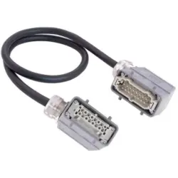 Connection cable, 1 m, plug angled to socket angled, AWG 16, 20871469002100