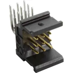 Male connector, 9 pole, pitch 2.54 mm, angled, black, 02519091101