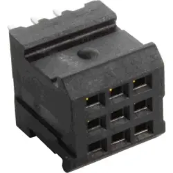 Female connector, 9 pole, pitch 2.54 mm, straight, black, 02529091101