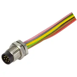 Panel plug, M8, 8 pole, screw locking, straight, 21023531800