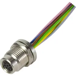 Panel socket, M8, 8 pole, screw locking, straight, 21023532800
