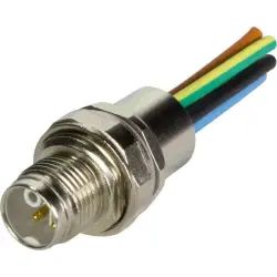 Panel plug, M12, 5 pole, crimp connection, screw lock/push-pull, straight, 21033095502