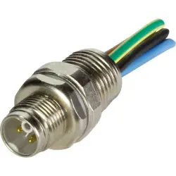 Panel plug, M12, 5 pole, crimp connection, screw lock/push-pull, straight, 21033095503