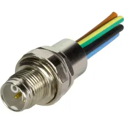 Panel plug, M12, 5 pole, crimp connection, screw lock/push-pull, straight, 21033095504
