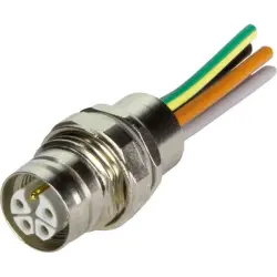 Panel socket, M12, 5 pole, crimp connection, screw lock/push-pull, straight, 21033096504