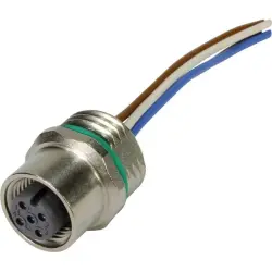 Panel socket, M12, 4 pole, screw locking, straight, 21033176410
