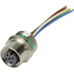 Panel socket, M12, 5 pole, screw locking, straight, 21033176510