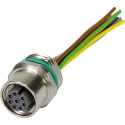 Panel socket, M12, 8 pole, screw locking, straight, 21033176810