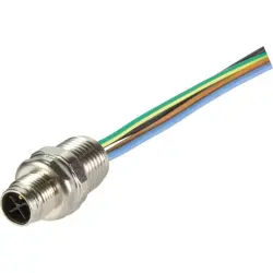 Panel plug, M12, 4 pole, crimp connection, screw lock/push-pull, straight, 21033961401