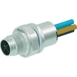 Panel plug, M12, 4 pole, crimp connection, screw lock/push-pull, straight, 21033961402