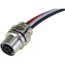 Panel socket, M12, 4 pole, screw locking, straight, 21035962506