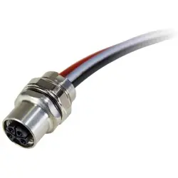 Panel socket, M12, 4 pole, screw locking, straight, 21035962516