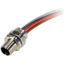 Panel plug, M12, 4 pole, screw locking, straight, 21035991516