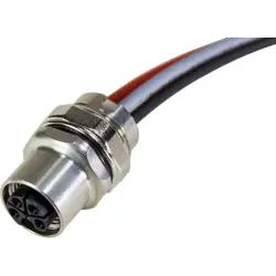 Panel socket, M12, 4 pole, screw locking, straight, 21035992506