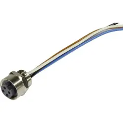 Panel socket, 7/8", 4 pole, screw locking, straight, 21043162400