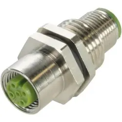 Panel feed through, M12 (5 pole, plug) to M12 (5 pole, socket), straight, 21433201500