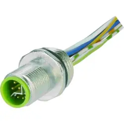 Panel plug, M12, 8 pole, screw locking, straight, 21433691800