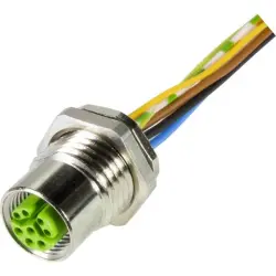 Panel socket, M12, 8 pole, screw locking, straight, 21433695800