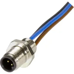 Panel plug, M5, 3 pole, screw locking, straight, 21470000000