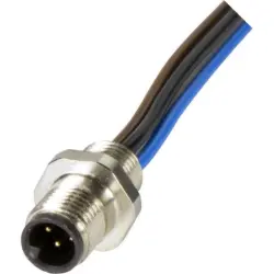 Panel plug, M5, 4 pole, screw locking, straight, 21470000001