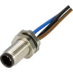 Panel plug, M5, 3 pole, screw locking, straight, 21470000002