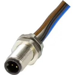Panel plug, M5, 4 pole, screw locking, straight, 21470000003