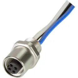 Panel socket, M5, 4 pole, screw locking, straight, 21470000007