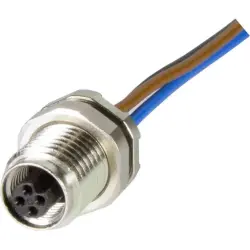 Panel socket, M5, 3 pole, screw locking, straight, 21470000008