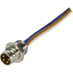 Panel plug, M8, 4 pole, screw locking, straight, 21347900475050