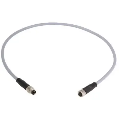 Sensor actuator cable, M8-cable plug, straight to M8-cable socket, straight, 4 pole, 3 m, PVC, gray, 21348081481030 - 1