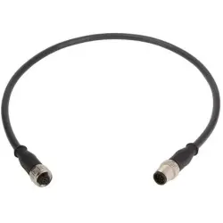 Sensor actuator cable, M12-cable plug, straight to M12-cable socket, straight, 12 pole, 1.5 m, PUR, black, 21348485C78015
